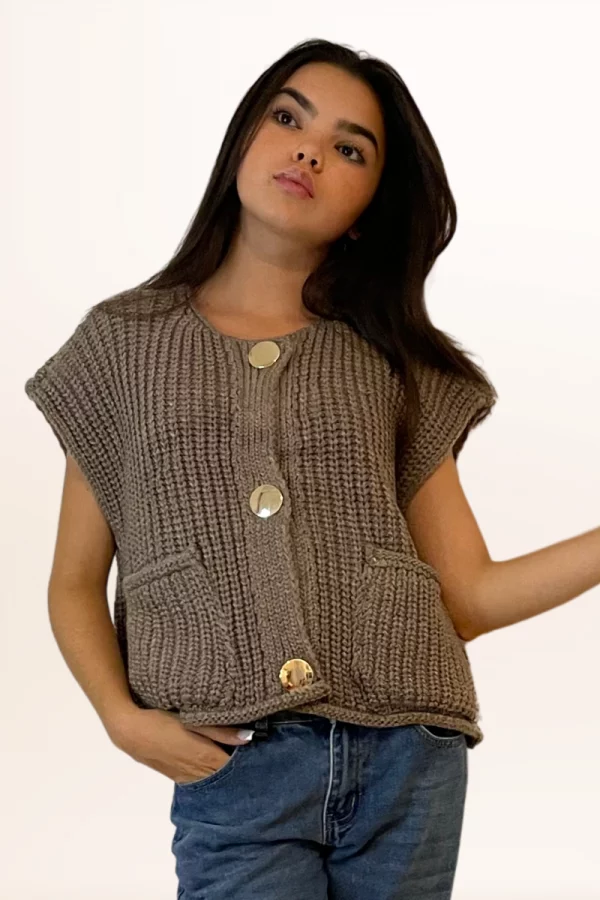 Gilet Zoe taupe