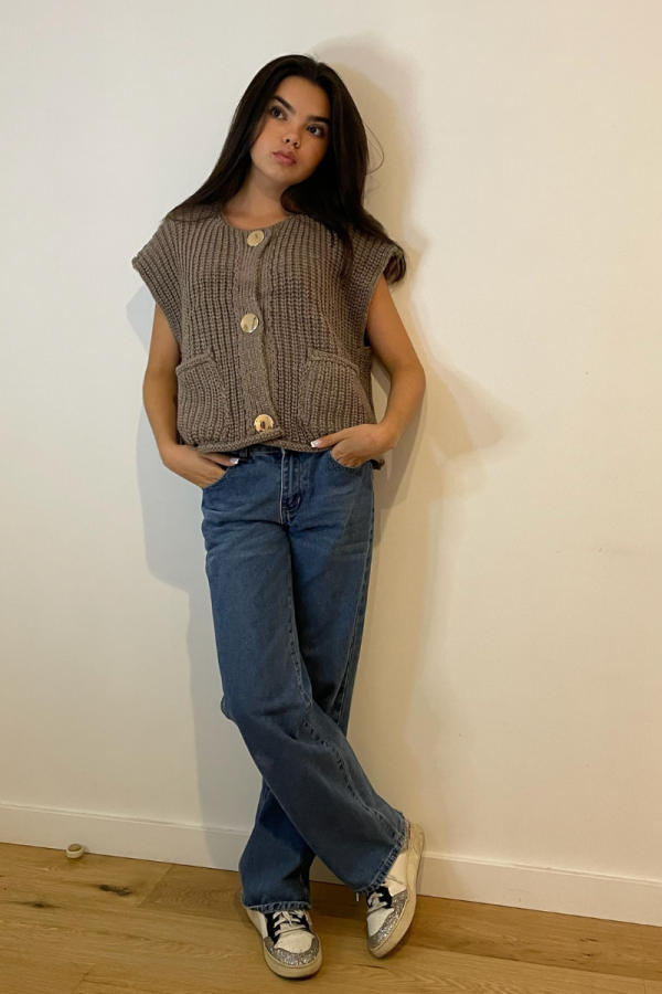 Gilet zoé taupe2