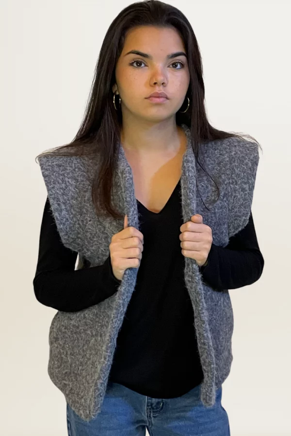 gilet sofia sans manches gris