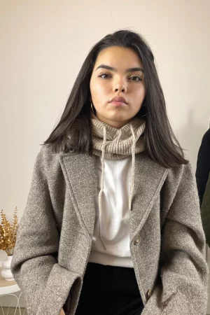 cagoule beige face