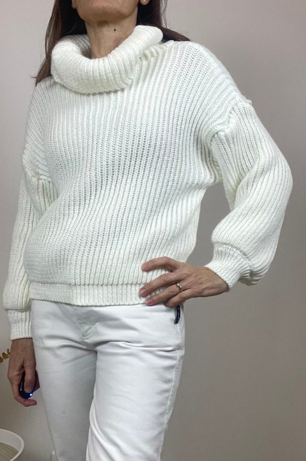 Pull Léna col roulé blanc2