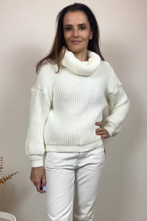 Pull Léna col roulé blanc8