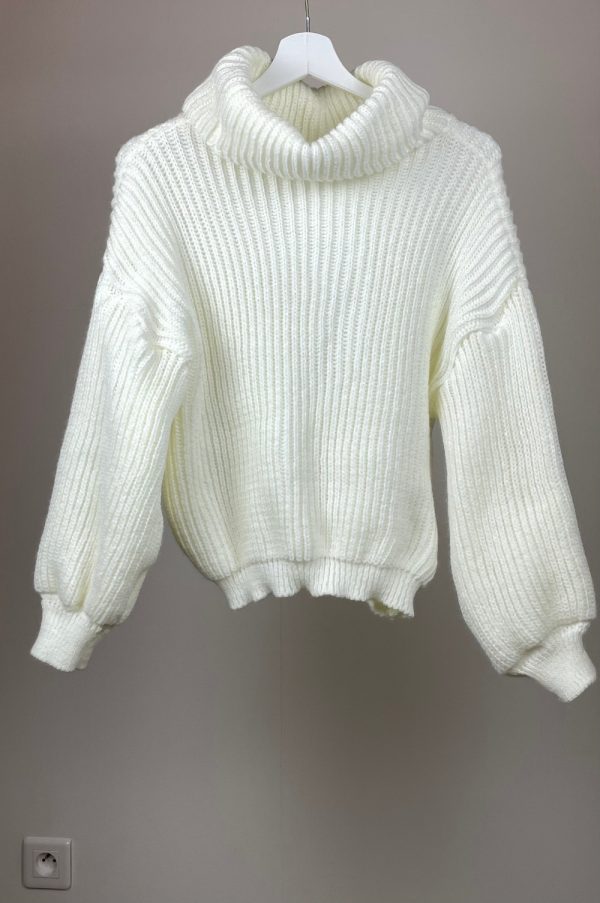 Pull Léna col roulé blanc – Image 5