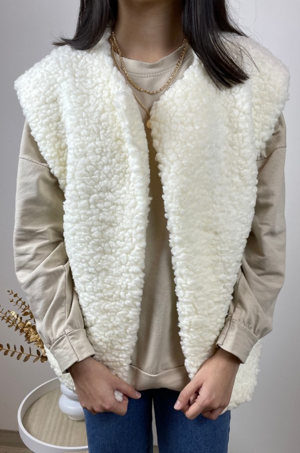 Veste Isa sans manche Blanche4
