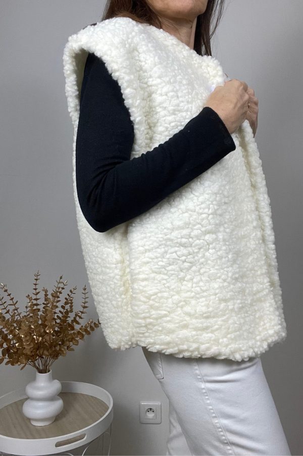 Veste Isa sans manche Blanche5