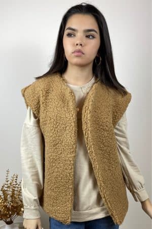 Veste Isa sans manche camel8