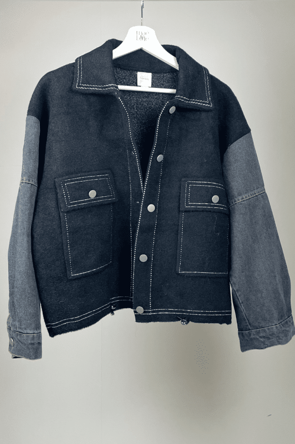 Veste Kelly bi-matière noir