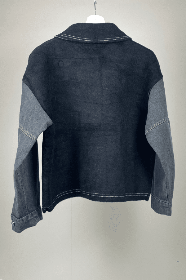 Veste Kelly bi-matière noir2