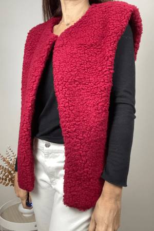 Veste sans manche Isa rouge