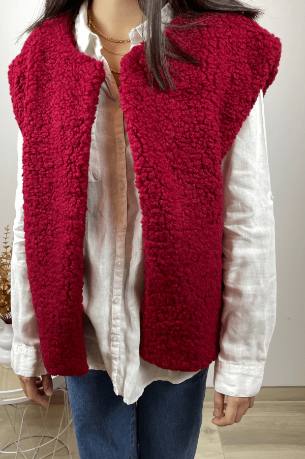 Veste sans manche Isa rouge6