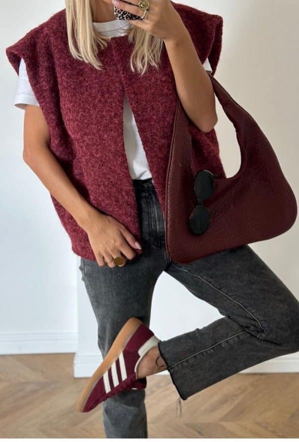 Veste Lara sans manche bordeaux – Image 5